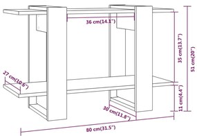 Βιβλιοθήκη/Διαχωριστικό Χώρου Λευκό 80 x 30 x 51 εκ. - Λευκό