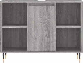 vidaXL Ντουλάπι Μπάνιου Γκρι Sonoma 80 x 33 x 60 εκ. από Επεξεργ. Ξύλο