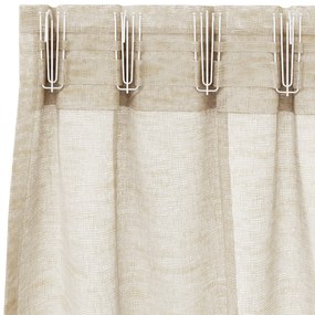 vidaXL Κουρτίνες με κουρτίνες 2 pcs Άμμος 140 x 225 cm Πολυεστέρας