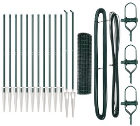 vidaXL Euro Fence με 13 Σταθεροποιητές 1.2x25μ Γαλβανισμένο Ατσάλι Πράσινο