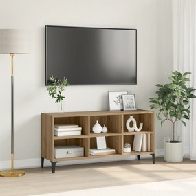 vidaXL Βάση τηλεόρασης Καστανό ξύλο Επεξεργασμένο ξύλο, Μέταλλο Μέσα