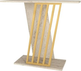 Κονσόλα Gravity Megapap χρώμα travertine - χρυσό 90x29,6x76,8εκ.