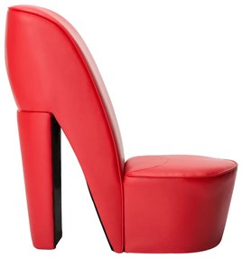 vidaXL Κάθισμα Γόβα Κόκκινο από Συνθετικό Δέρμα
