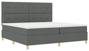 vidaXL Κρεβάτι με Στρώμα Σκούρο Γκρί 200x200 cm Υφάσματος