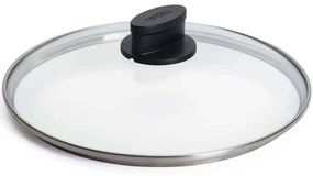 Καπάκι Μαγειρικών Σκευών S24ELM 24cm Clear-Black Woll Γυαλί