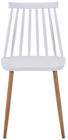 Καρέκλα Aurora I pp σε λευκή απόχρωση-πόδι μεταλλικό φυσικό 43x48x79εκ 43x48x79 εκ.