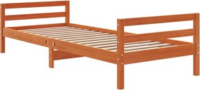 vidaXL Σκελετός Κρεβ. Χωρίς Στρώμα Καφέ Κεριού 90x190 εκ Μασίφ Πεύκο