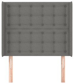 vidaXL Κεφαλάρι με Πτερύγια Σκούρο Γκρι 103x16x118/128 εκ. Υφασμάτινο