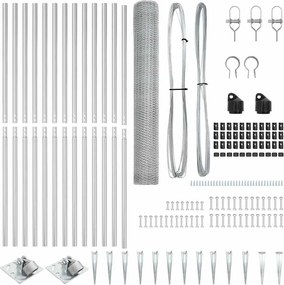 vidaXL Στύλος Περιφράξεων Ασημί 25 x 1,2 μ (25 mm δίχτυ) Ατσάλι
