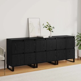 vidaXL Πλαϊνό γραφείο 3 pcs Μαύρη Οξυά 60 x 35 x 70 cm