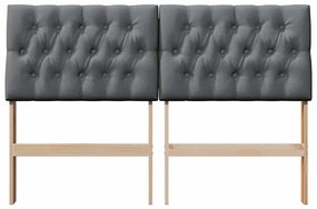 vidaXL Ταπετσαρισμένο κεφαλάρι Σκούρο Γκρι 160 cm Στερεά ξυλεία πεύκου
