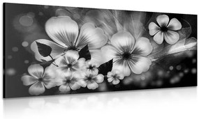 Εικόνα λουλουδιών φαντασίας σε μαύρο & άσπρο - 120x60