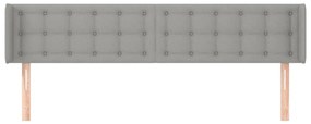 vidaXL Κεφαλάρι με Πτερύγια Ανοιχτό Γκρι 203x16x78/88 εκ. Υφασμάτινο