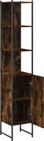 vidaXL Ντουλάπι Μπάνιου Καπνιστή Δρυς 33x33x185,5 εκ. Επεξεργ. Ξύλο