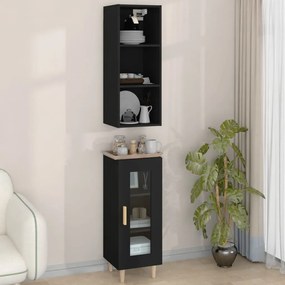 vidaXL Ντουλάπι Μαύρο 34,5 x 34 x 180 εκ. από Επεξεργασμένο Ξύλο