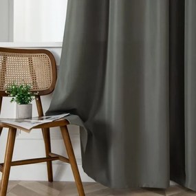 Beauty Home Κουρτίνα μεσαίας σκίασης με 8 μεταλλικούς κρίκους Effect Art 8443 140x270 Ανθρακί