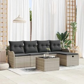 vidaXL Σετ Καναπέ Κήπου 6 pcs Ανοιχτό γκρι 231 x 117 x 85 εκ