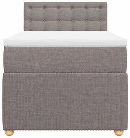 vidaXL Κρεβάτι Boxspring με Στρώμα Taupe 80x200 εκ. Υφασμάτινο