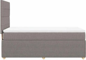 vidaXL Κρεβάτι Boxspring με Στρώμα Taupe 90x190 εκ.Υφασμάτινο