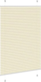 vidaXL Πλισέ περσίδα Κρέμα 100x100 cm Πλάτος υφάσματος 99,4 cm