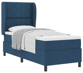 vidaXL Κρεβάτι με ελατήρια με στρώμα Μπλε 80 x 200 cm ύφασμα