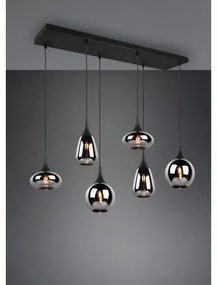 Κρεμαστό Φωτιστικό Οροφής 6xΕ14 Μαύρο-Ασημί Lumina 317000632 Trio Lighting-317000632-Μαύρο-Ασημί 317000632