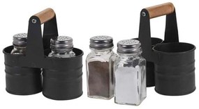 Αλατοπίπερο Canvas (Σετ 3Τμχ) 170452160 13x7x14cm Black Marva Γυαλί