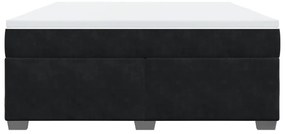 vidaXL Κρεβάτι Boxspring με Στρώμα Μαύρο 180x200 εκ. Βελούδινο