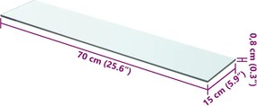 vidaXL Ράφι Πάνελ Διάφανο 70 x 15 εκ. Γυάλινο