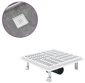 vidaXL Σιφόνι Ντουζιέρας με Αυλάκια 25 x 25 εκ. από Ανοξείδωτο Ατσάλι