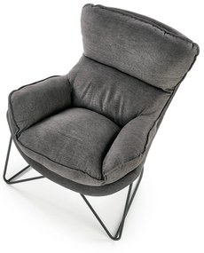 VOLKER leisure armchair dark grey/ black DIOMMI V-CH-VOLKER-FOT