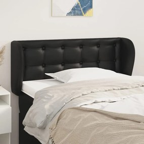 Κεφαλάρι με Πτερύγια Μαύρο 93x23x78/88 εκ. Συνθετικό Δέρμα 3117222