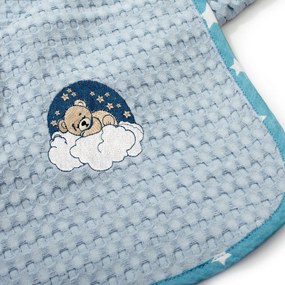 Κουβέρτα Πικέ Κούνιας (100x160) Dimcol Cloudy Bear 175 Sky Blue