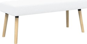 vidaXL Πάγκος με Καναλεύματα Λευκό 110 x 40 x 46 cm Ύφασμα