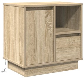 vidaXL κομοδίνο  με LED από Sonoma Oak 50x34,5x50 εκ.