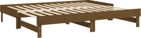 vidaXL Καναπές Κρεβάτι Συρόμενος Μελί 2x(100x200) εκ. από Μασίφ Πεύκο