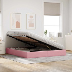 vidaXL Κρεβάτι Οθωμανικού Τύπου Ροζ 180 x 200 cm Βελούδο