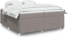vidaXL Κρεβάτι Boxspring με Στρώμα Taupe 200x200 εκ. Υφασμάτινο