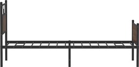 vidaXL Πλαίσιο Κρεβατιού Χωρ. Στρώμα Καφέ Δρυς 75x190εκ Επεξ. Ξύλο