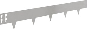 VidaXL Περίγραμμα γκαζόν 10 τμχ. 100 x 15 cm Ανοξείδωτο Ατσάλι Ασημί