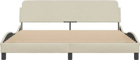 vidaXL Σκελετός Κρεβατιού Dover Κρεμ 180x200 εκ. Υφασμάτινο