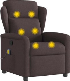 vidaXL Πολυθρόνα Μασάζ Ανακλινόμενη Σκούρο Καφέ Υφασμάτινη