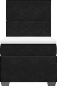 vidaXL Κρεβάτι Boxspring με Στρώμα Μαύρο 90x190 εκ. Βελούδινο