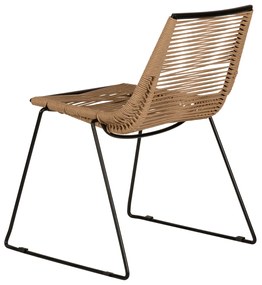 Καρέκλα Κήπου DERNA Φυσικό/Μαύρο Μέταλλο/Rattan 57x59x80cm