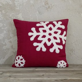 Μαξιλάρι Διακοσμητικό Χριστουγεννιάτικο (Με Γέμιση) Snowy Red-White Nima 45X45
