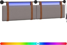 vidaXL Κεφαλάρι κρεβατιού κρεμαστό Taupe Αντίκα PU