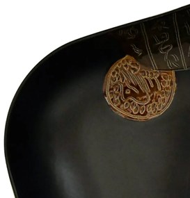 vidaXL Νιπτήρας Ορθογώνιος Μαύρος 48 x 37,5 x 13,5 εκ. Κεραμικός