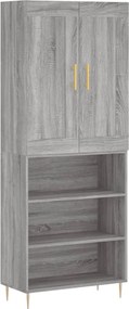 vidaXL Ντουλάπι Γκρι Sonoma 69,5 x 34 x 180 εκ. Επεξεργασμένο Ξύλο