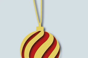 Σετ των 2 Intra απο ξύλο plywood 3mm-4mm πάχος Χριστουγεννιάτικη Μπάλα Δίασταση 15x15 cm INTRAFABR-16635716