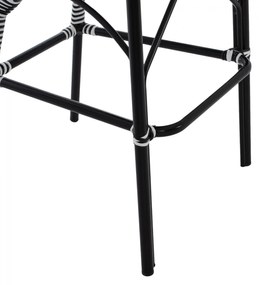 Σκαμπό Μπαρ C5794.02 Αλουμινίου Bamboo Look με Wicker Μαύρο - Λευκό 56x60x126 εκ. 56x60x126 εκ.